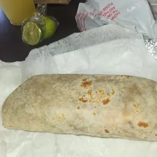 Shrimp burrito as big as my forearm #1