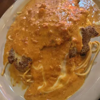 Chicken Parmigiana with Spaghetti