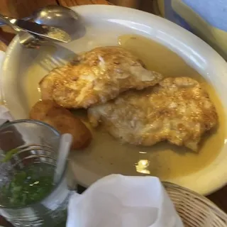 Chicken Francese with Spaghetti