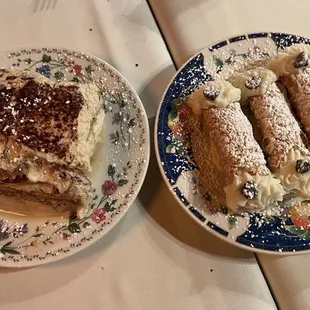 Tiramisu and cannolis