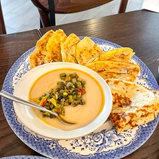 White bean whip with crepes (with the fried chicken entree)