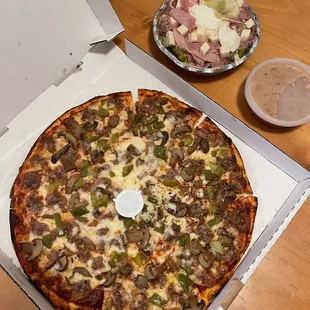 a pizza in a pizza box