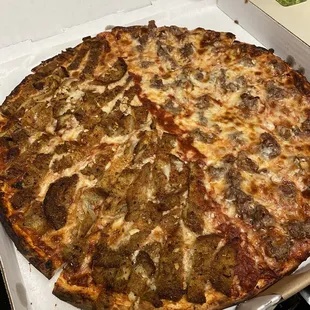 half eggplant, half sausage, all fresh garlic