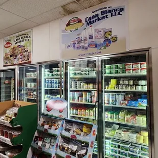 Lots of refrigerated and frozen goodies.