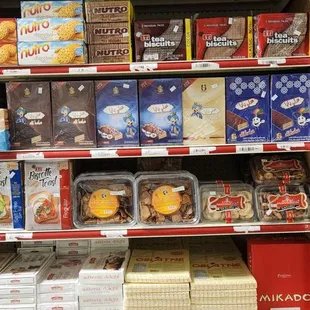 Cookies and (top shelf) bread sticks.