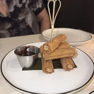 Churros with chocolate sauce