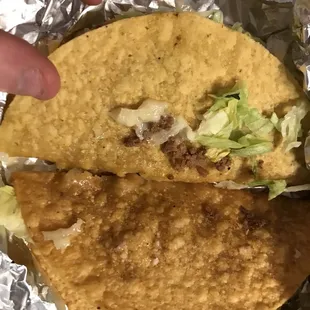 Hard beef tacos