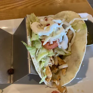 Grilled chicken taco