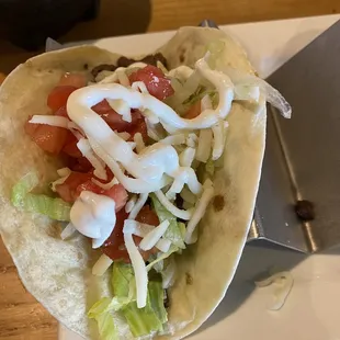 Steak taco American style