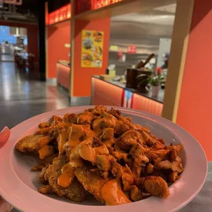 Tostones with chicken