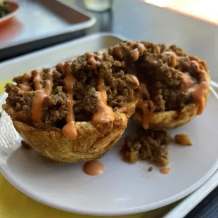 Mofungo cups with impossible beef