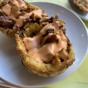 Vegan chick'n mofongo cups. Really good!!!