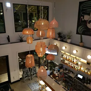 an overhead view of a bar