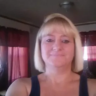 a woman with blonde hair