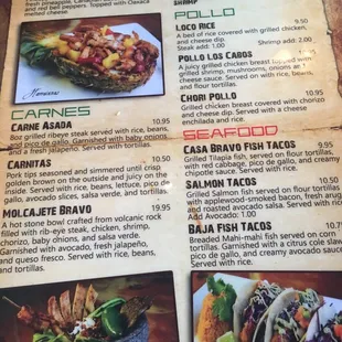 sushi and sashimi, menu