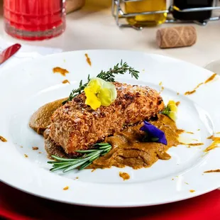 a plate of food on a table