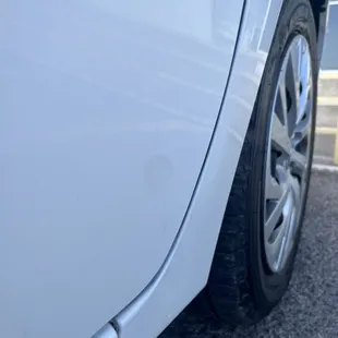 Also at body shop The most obvious one, obviously scratched and they tried to do a quick cover up