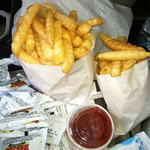 Large &amp; Med fries