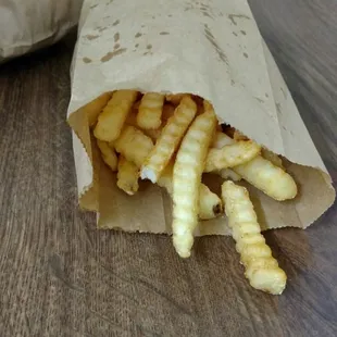 Bag full of delicious fries (I had ordered small but they generously filled the bag).
