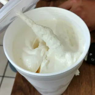 The pineapple milkshake had the perfect consistency.