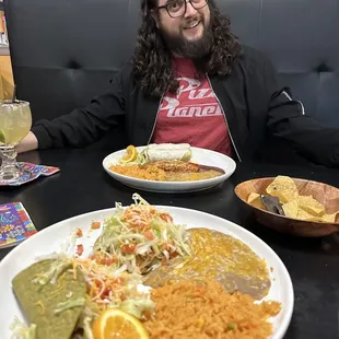 2 item: taco and tostada &amp; 3 item: 2 chimichangas and 1 enchilada