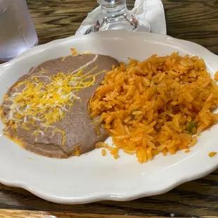 Side of rice and beans.