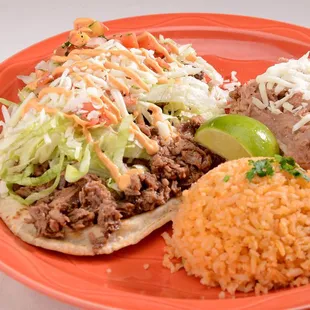 a plate of mexican food
