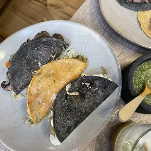 Oxaca cheese Trio de quesadillas