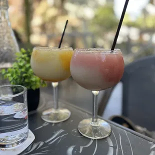 Frozen margs - one mango &amp; one strawberry