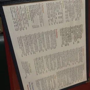 a menu for a mexican restaurant