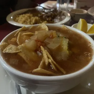 Chicken Tortilla Soup and Beef Enchiladas