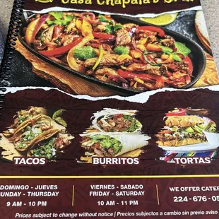 Menu with nice pictures