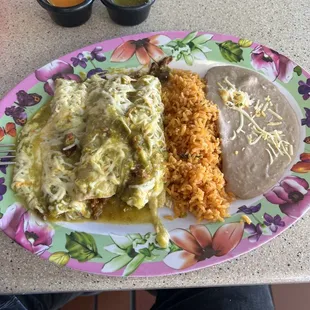 Pork Enchiladas Verdes dinner