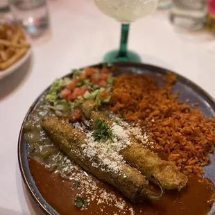 a plate of mexican food
