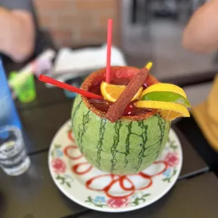 Gorgeous watermelon drink.