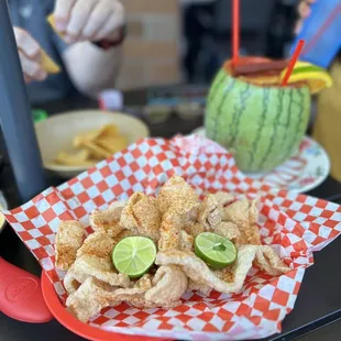 The fresh chicharrones were freaking delicious! Don't forget that lime squeeze with each bite.