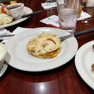 Sopa de Ajiaco, Arepa, sweet plantains