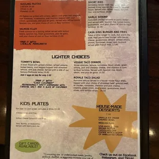 menu