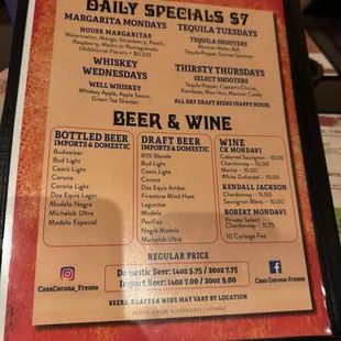 Cocktail Menu