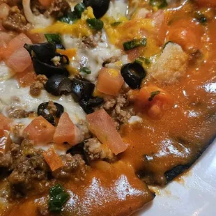Mexicsan pizza- Pretty but absolutely no flavor, not even salt. Horrible