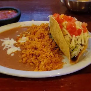 Taco combo. Looks extremely generic but was good. The taco was extra thick!