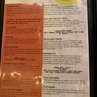 menu