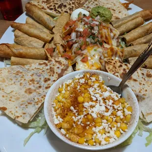 Sampler Platter. The bean and cheese quesadillas were my favorite! This picture doesn't reflect how big this thing really is. It's huge!