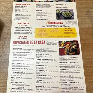 Casa Corona Menu