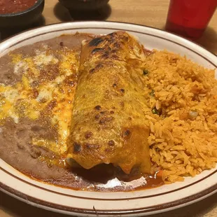 Shredded beef burrito combo