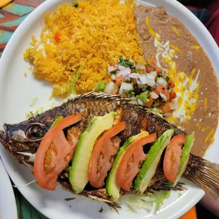 Mojarra - a whole fried tilapia. It was awesome and very unique.