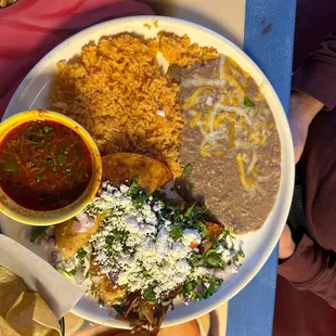 a plate of mexican food