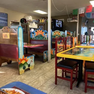 Inside large dining area