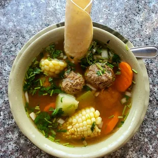 Albondigas meatball soup ($11.99)
