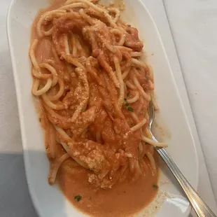 Linguini with pink sauce- my FAVORITE.